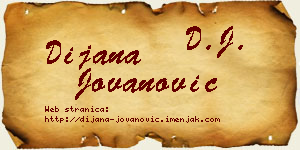 Dijana Jovanović vizit kartica
